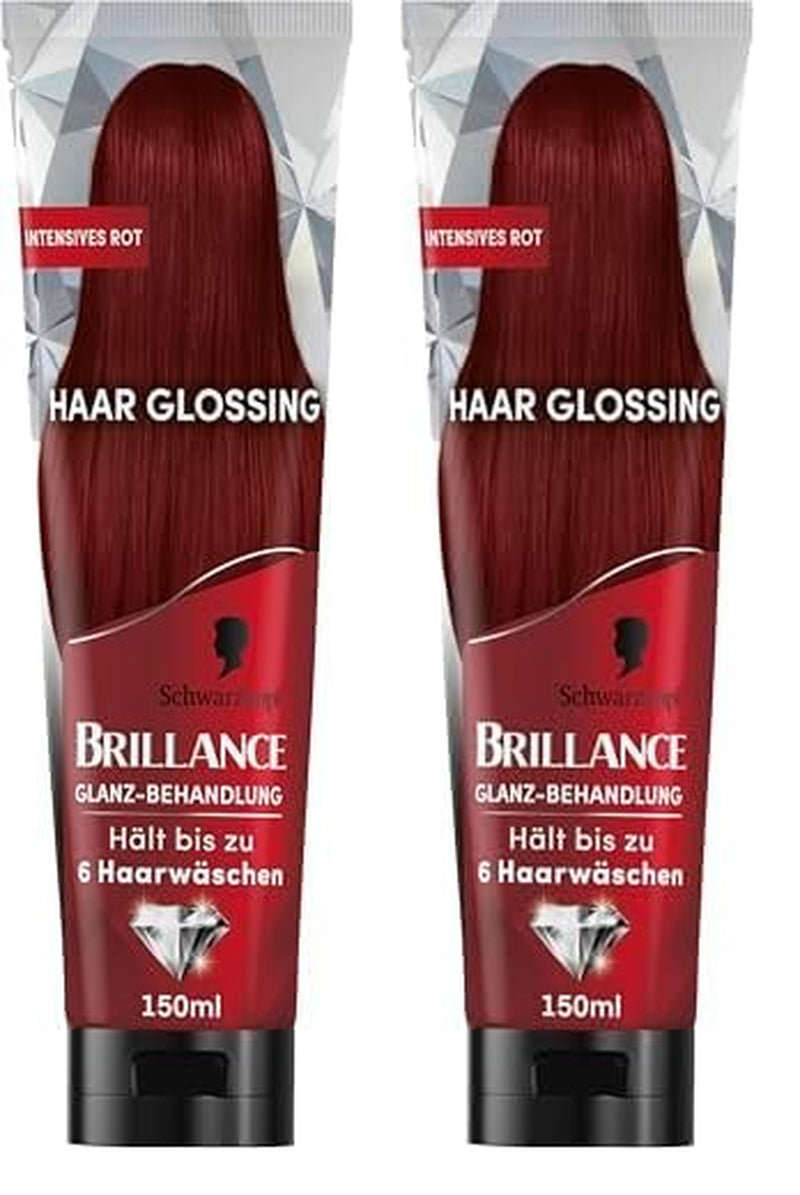 Brillance Shine Treatment, Hair Glossing Radiant Violet (150 ml), hrănește și intensifică culoarea părului, poate fi folosit ca o mască de păr, durează până la 6 spălări ale părului Vopsea pentru par Naty Shop Roșu intens 150 Ml (pachet de 2)