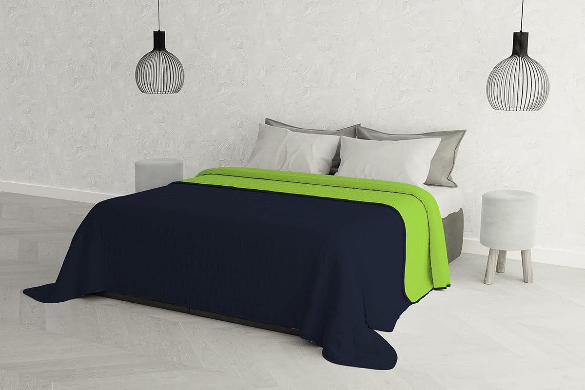 Elegante Trapunta Letto Matrimoniale 260 X 270 Cm Blu Scuro/Verde Maschio Letti e Coperte Besuche den Italian Bed Linen-Store Blu Scuro/Verde Maschio
