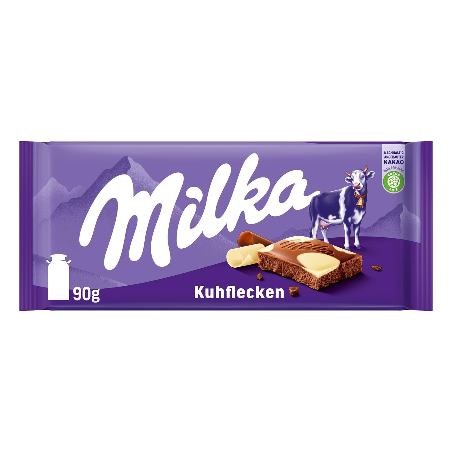 Milka Cow Spots – Cioccolato al latte alpino con cioccolato bianco con motivo a macchie di mucca – 24 x 90 g