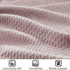 Madison Park 100% bumbac egiptean, respirabil, pătură confortabilă, tricotat premium, sezon de lux, acoperire ușoară pentru pat, canapea și canapea, pat Full/Queensize, Rose Plapumi si pilote Naty Shop