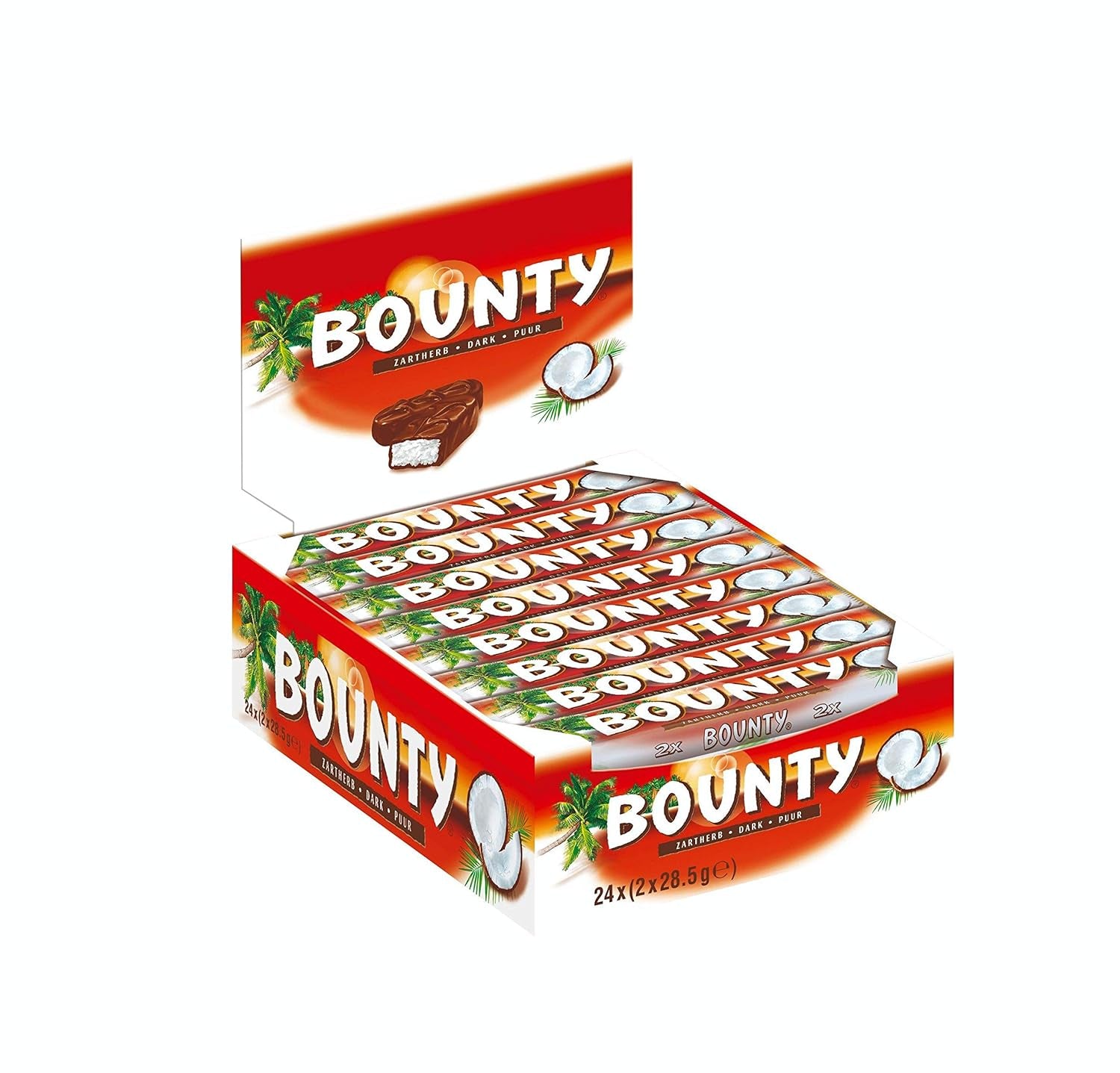 Barrette di cioccolato Bounty Gusto cioccolato al cocco 24 barrette in una confezione (24 x 57 g)