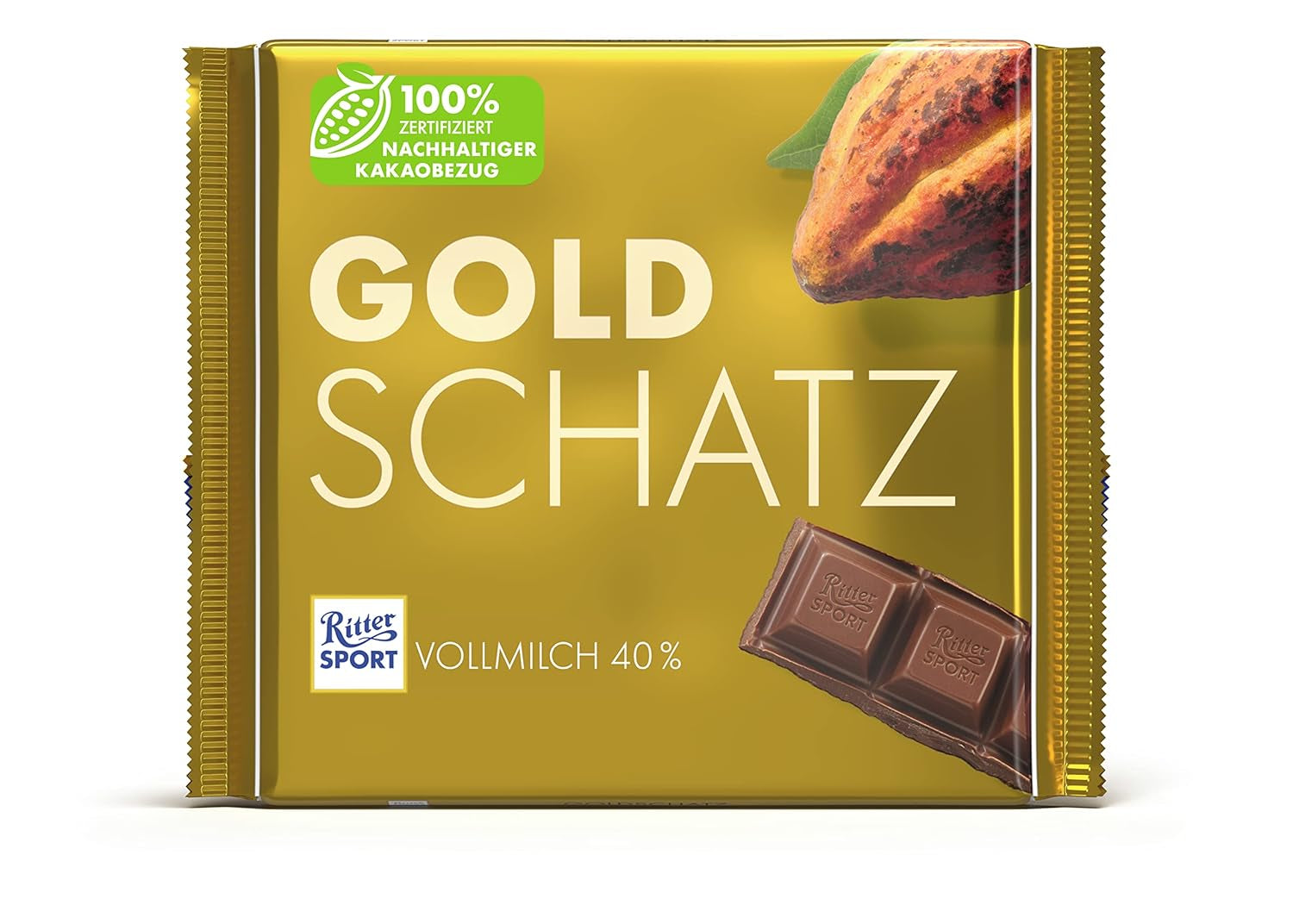 Ritter Sport - Gold Treasure - 11 x 250g, Cioccolato fine al latte con pezzetti di caramello, Cioccolato classico da condividere con gli amici, 11 tavolette x 250g