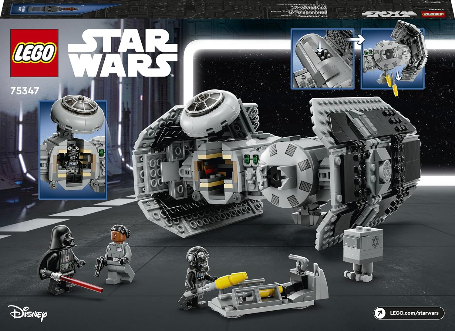 LEGO 75347 Star Wars TIE Bombe Spielzeug mit Darth Vader Minifigur mit Lichtschwert und Gonk-Droide, Starfighter Modell - Geschenk für Jungen und Mädchen ab 9 Jahren