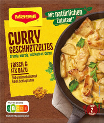MAGGI Fix per Curry Geschnetzeltes, Würzmischung, con ingredienti naturali*, per 2 porzioni, 1 confezione (1 x 41g)
