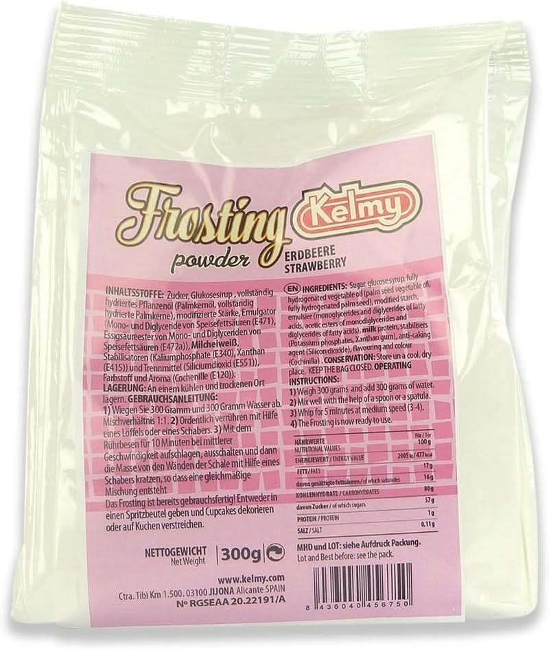 Glassa in polvere Kelmy fragole, 300 grammi Naty Shop Glasse e Decori