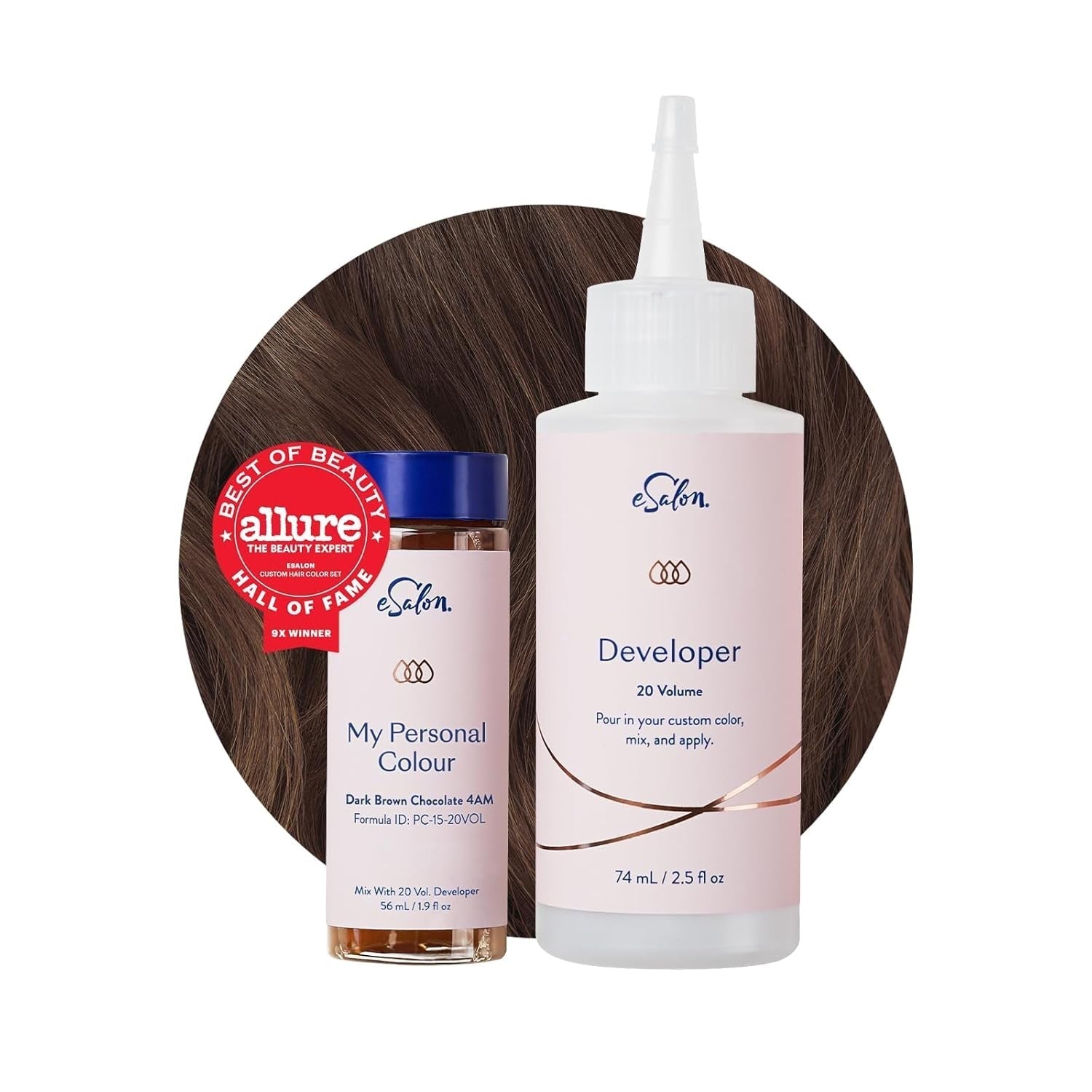 Set colorant permanent pentru păr, 100% acoperire gri, colorare la domiciliu, 0% amoniac vopsele de păr, vopsele de păr multidimensionale, vopsele de păr profesionale Vopsea pentru par Naty Shop Ciocolată maro închis 4Am