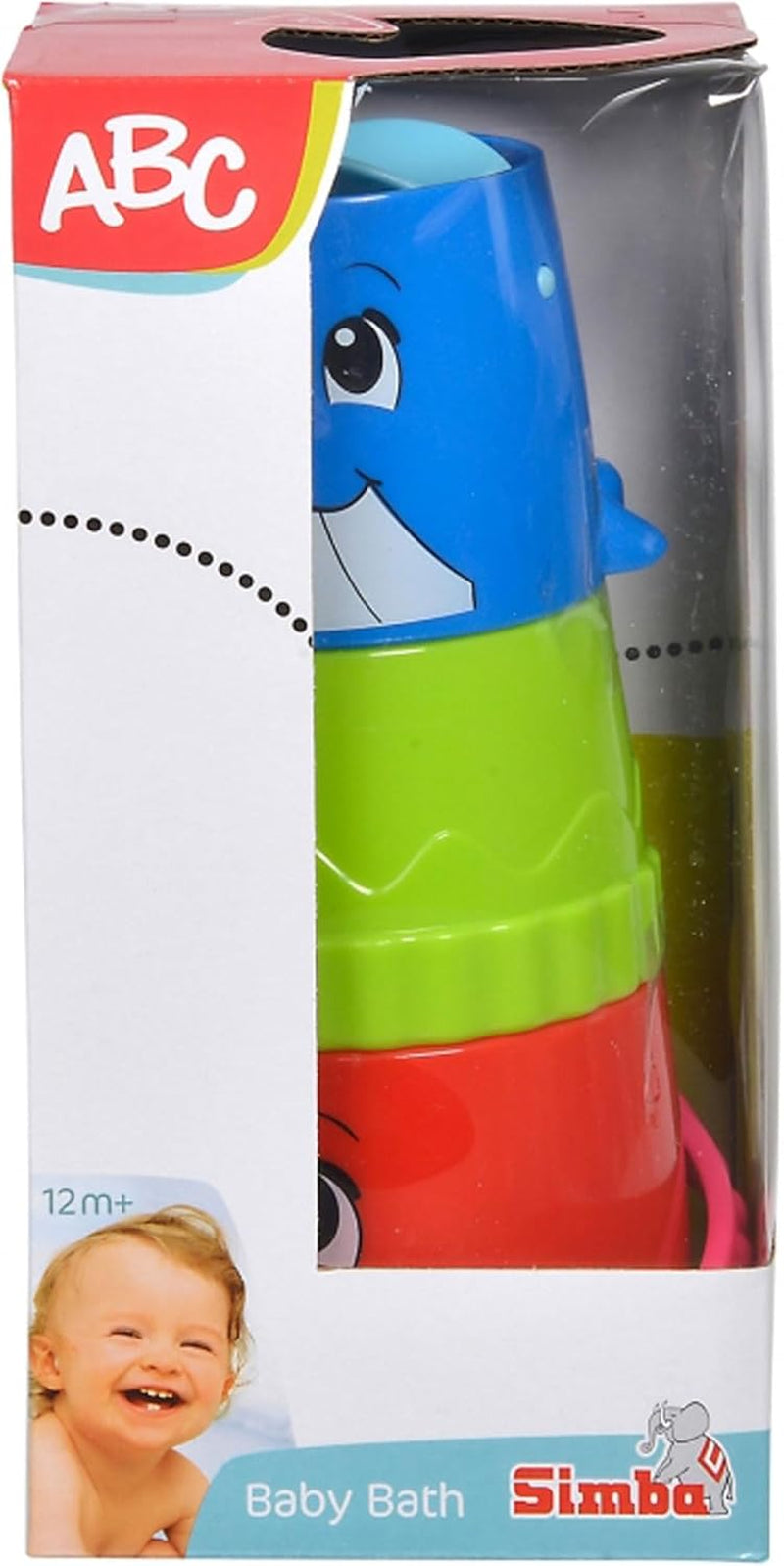 Simba 104010183 - Găleată ABC cu pahar stivuibil, găleată și pahar colorat cu curs de apă și roată de apă, 3 piese, 23cm, de la 12 luni Jucarii Bebe Naty Shop