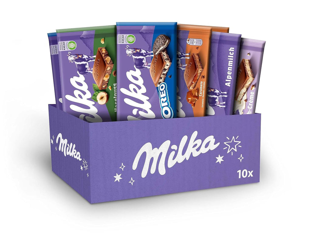 Milka Selection Box 1 Kg, 10 tablete de ciocolată Bomboane de Ciocolata Naty Shop Default Title