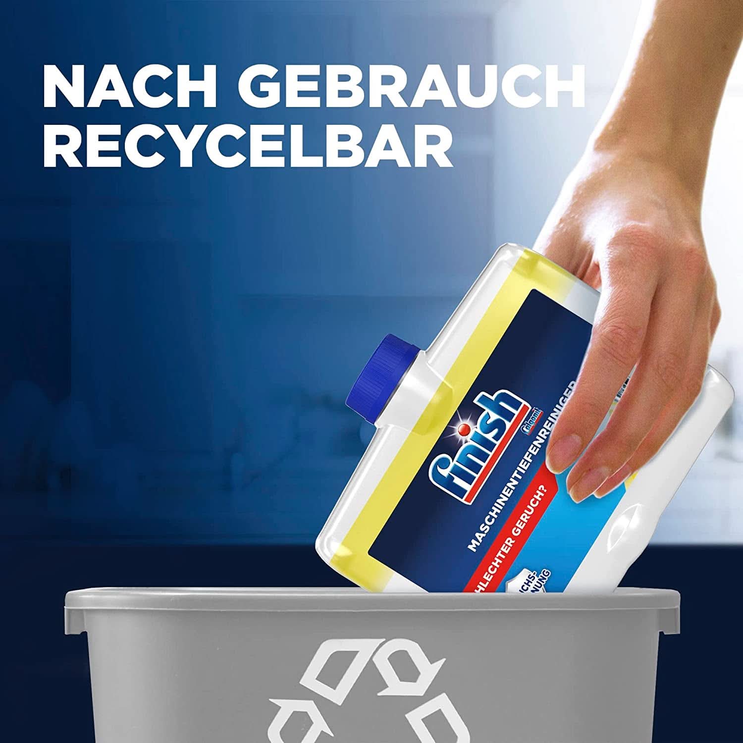 Finish Deep Machine Cleaner Citrus - detergent lichid pentru mașini împotriva calcarului și grăsimii pentru o mașină de spălat vase curată - pachet economic Naty Shop