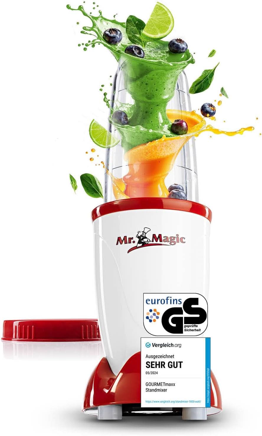 Gourmetmaxx Mr Magic Blender, Smoothie Maker con pacchetto accessori Xxl Naty Shop