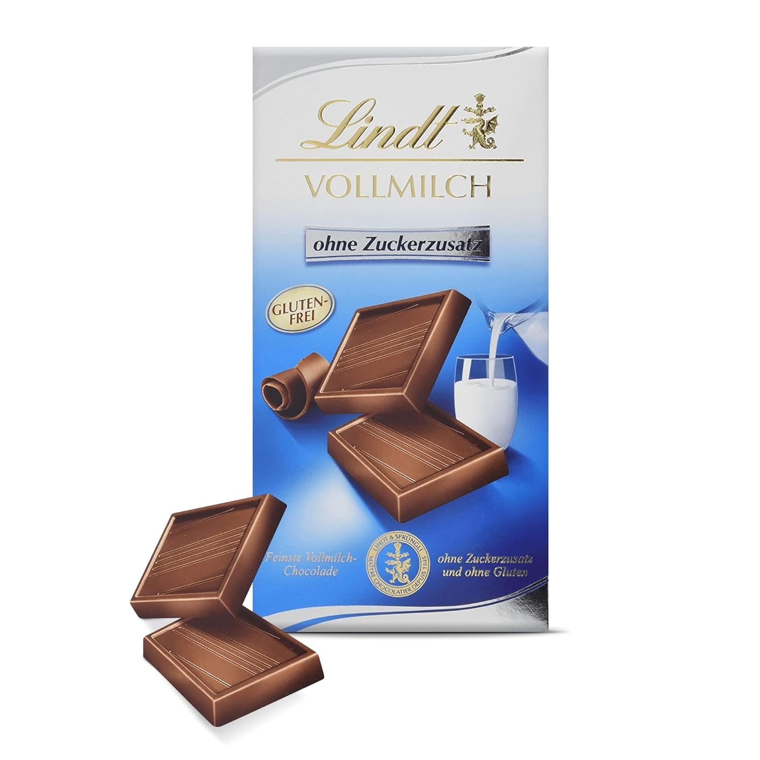 Cioccolato al latte Lindt senza zuccheri aggiunti | Barretta 100g | I migliori e senza glutine | Regalo di cioccolato