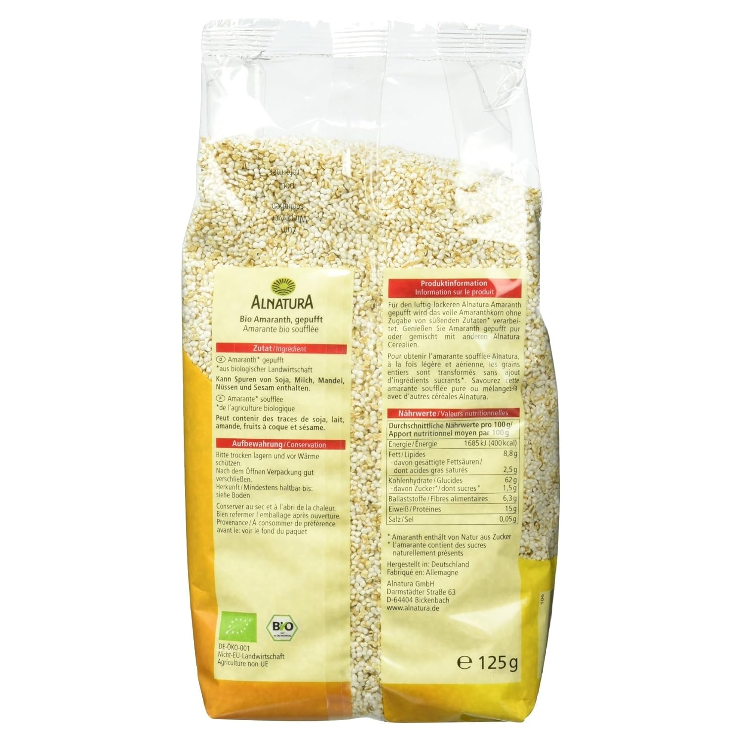 Amaranto espanso biologico, 125g