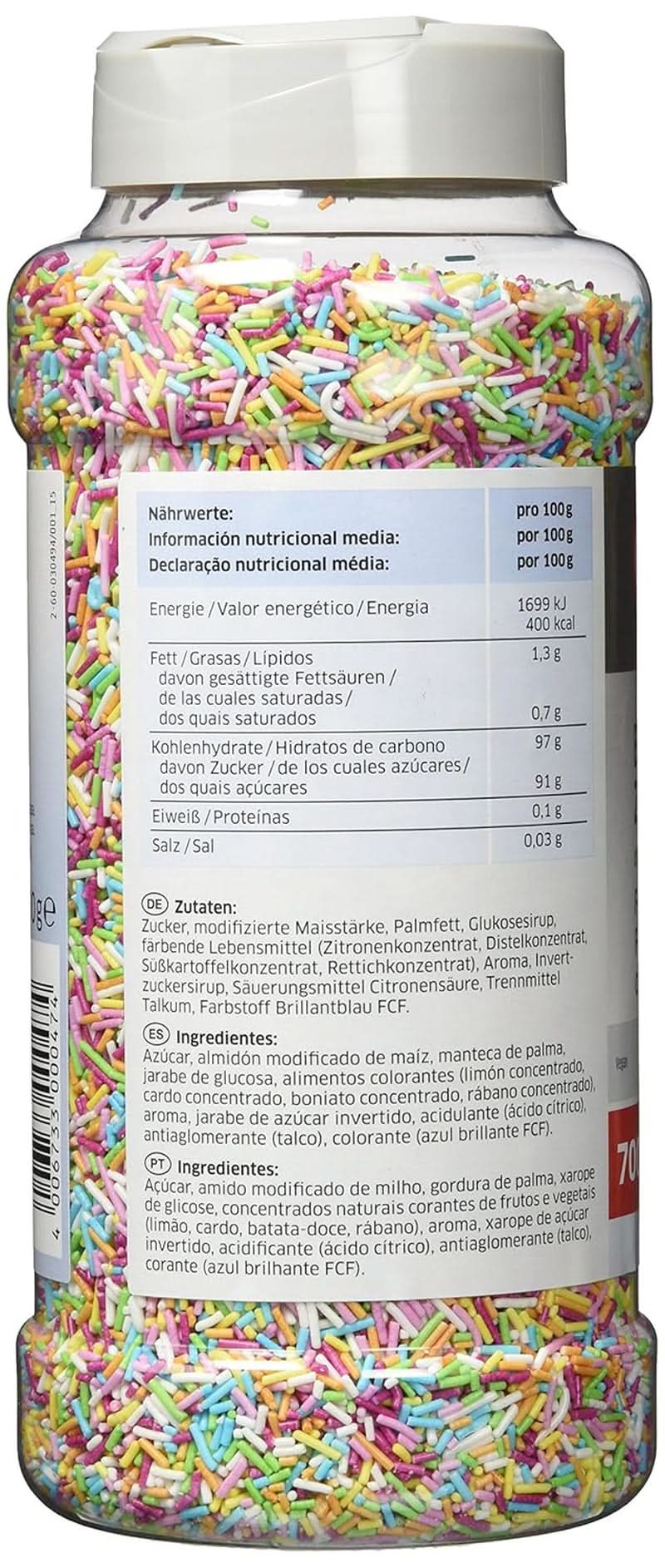 Dr. Oetker Professional Sprinkles de zahăr colorat pentru coacere și decorare, 700 grame Naty Shop