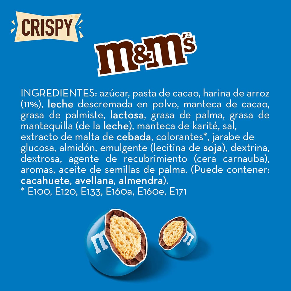 M&M'S Crispy, lenticchie croccanti al cioccolato e centro croccante, cioccolato, 1 confezione (1 x 340 g) (confezione da 2)