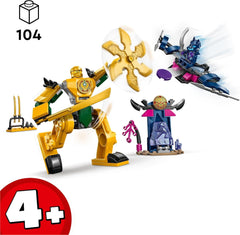 LEGO NINJAGO Mech da battaglia di Arin, giocattolo Ninja per bambini dai 4 anni in su Con personaggi Incl. IVA. Arin con mini katana, action figure e mech, piccolo regalo per ragazzi e ragazze 71804 Set da costruzione Besuche den LEGO-Store