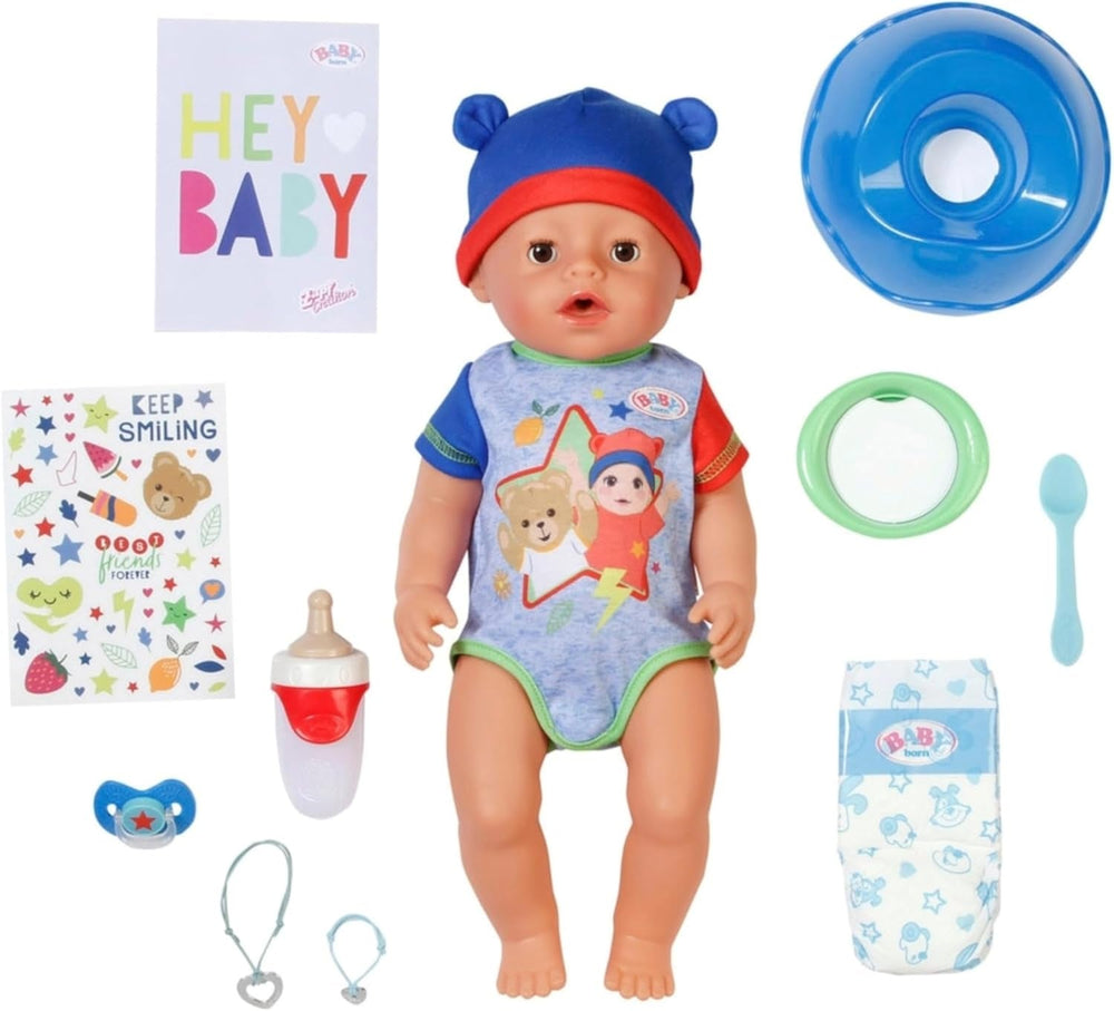 BABY Born Jonas - 43 cm große Babypuppe - 10 Funktionen inkl. Accessoires & Strampler - Funktioniert komplett ohne Batterien - Geeignet für Kinder ab 3 Jahren