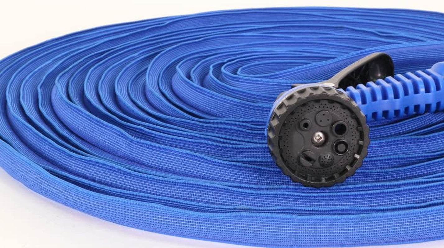 Goodyear – furtun de grădină extensibil de 30 m, flexibil, fără răsucire și ușor, cu trei straturi din latex și material textil de înaltă densitate, cuplaje rapide de ½" și ¾" + pistol de pulverizare cu 7 funcții