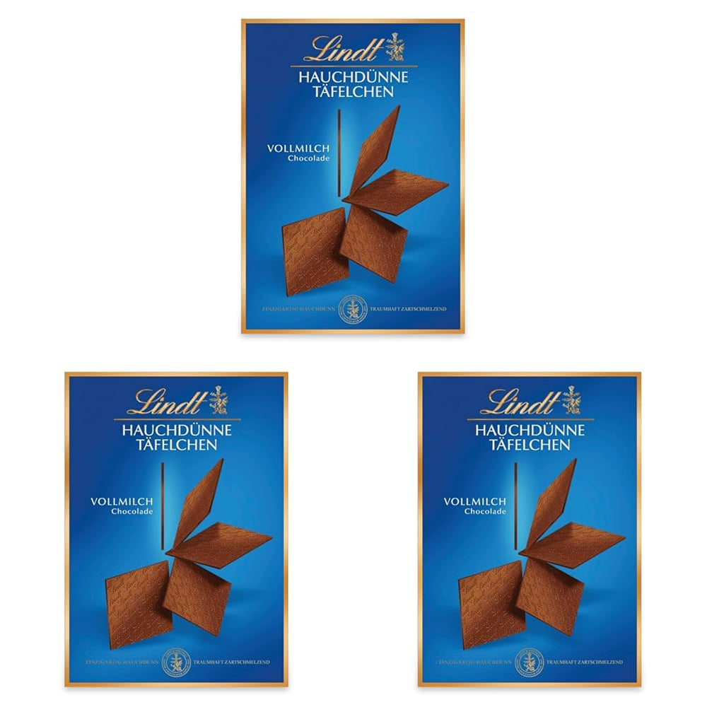 Barrette di cioccolato fondente ultrasottili Lindt Chocolate | 125 g| Tavolette ultrasottili di finissimo cioccolato fondente | Particolarmente sottile e fine | Regalo di cioccolato (1 confezione)