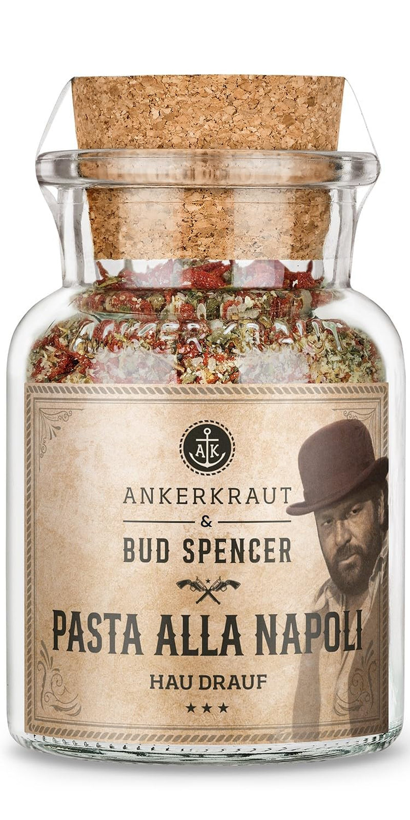 Ankerkraut Bud Spencer & Terence Hill Bagaluten Gewürz-Box, mit Westernpfanne und Pasta alla Napoli, Geschenk-Set, lecker kochen, 195 g Gewürze Inhalt
