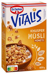 Dr. Oetker Vitalis Crunchy Honeys: Muesli croccante al miele per colazione e spuntini, confezione da 5 (5 x 600 g)