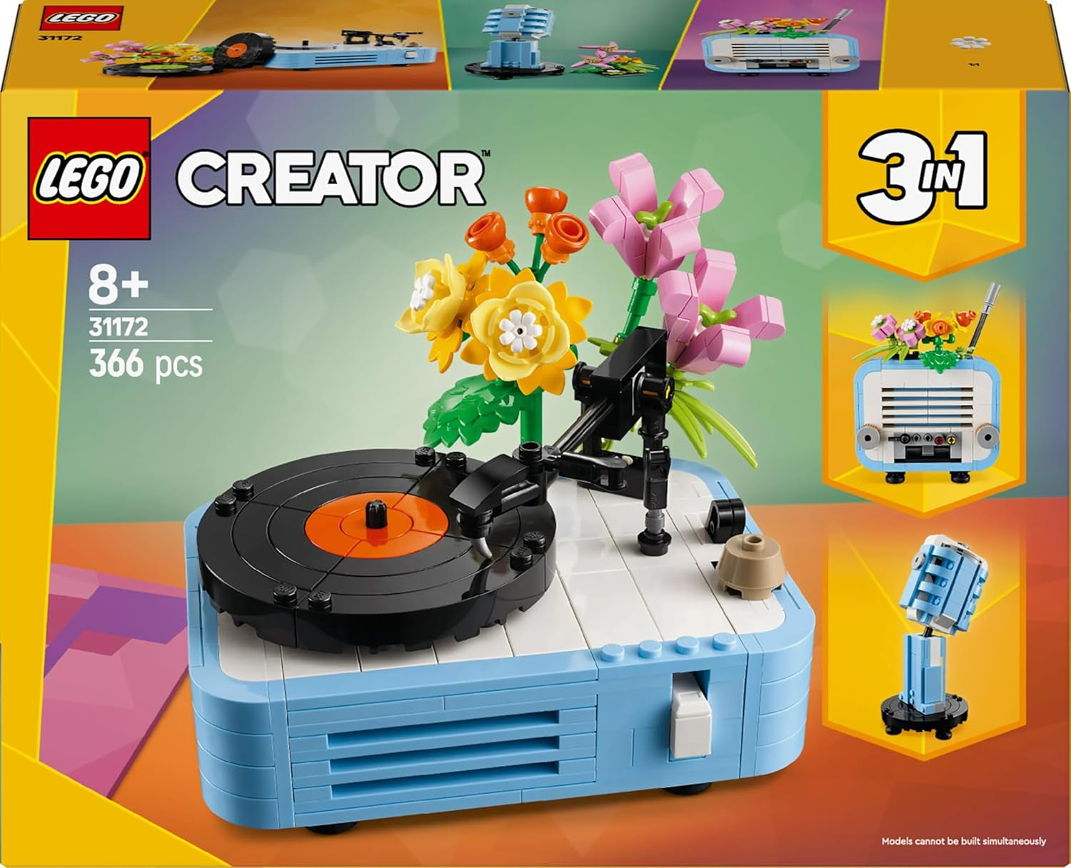 Lettore di dischi LEGO Creator 3In1 con fiori - giocattolo trasformabile in radio o microfono - giocattoli musicali per bambini - idea regalo creativa per ragazze e ragazzi a partire da 8 anni 31172 Set da costruzione Besuche den LEGO-Store