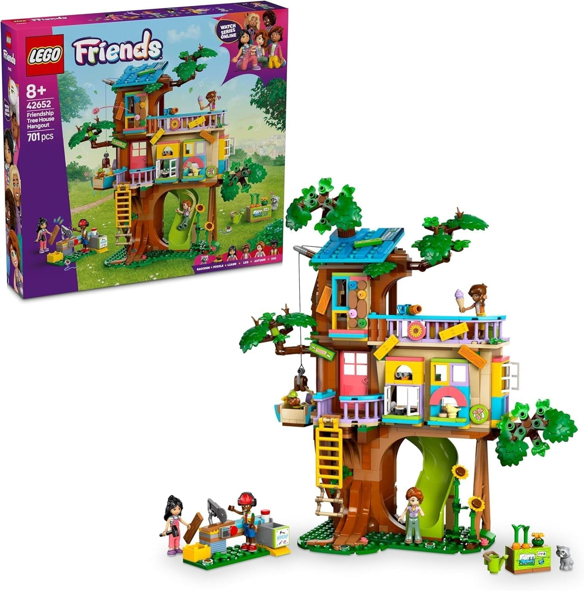 LEGO Friends Set da costruzione e gioco con casa sull'albero per giochi di ruolo, casa giocattolo per bambine di 8 anni, set con 4 minifigure di personaggi e 2 animali, idea regalo per bambini 42652 Set da costruzione Besuche den LEGO-Store Titolo predefinito