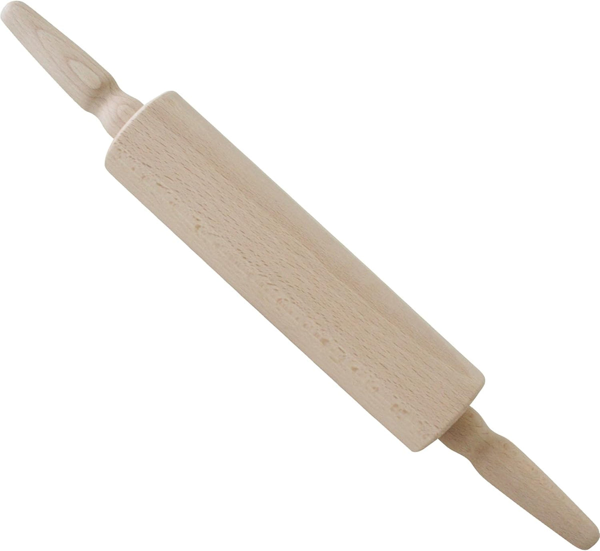 Teigroller in Braun, Teigroller aus robustem Holz, Nudelholz mit Metallachse, Holzfarben