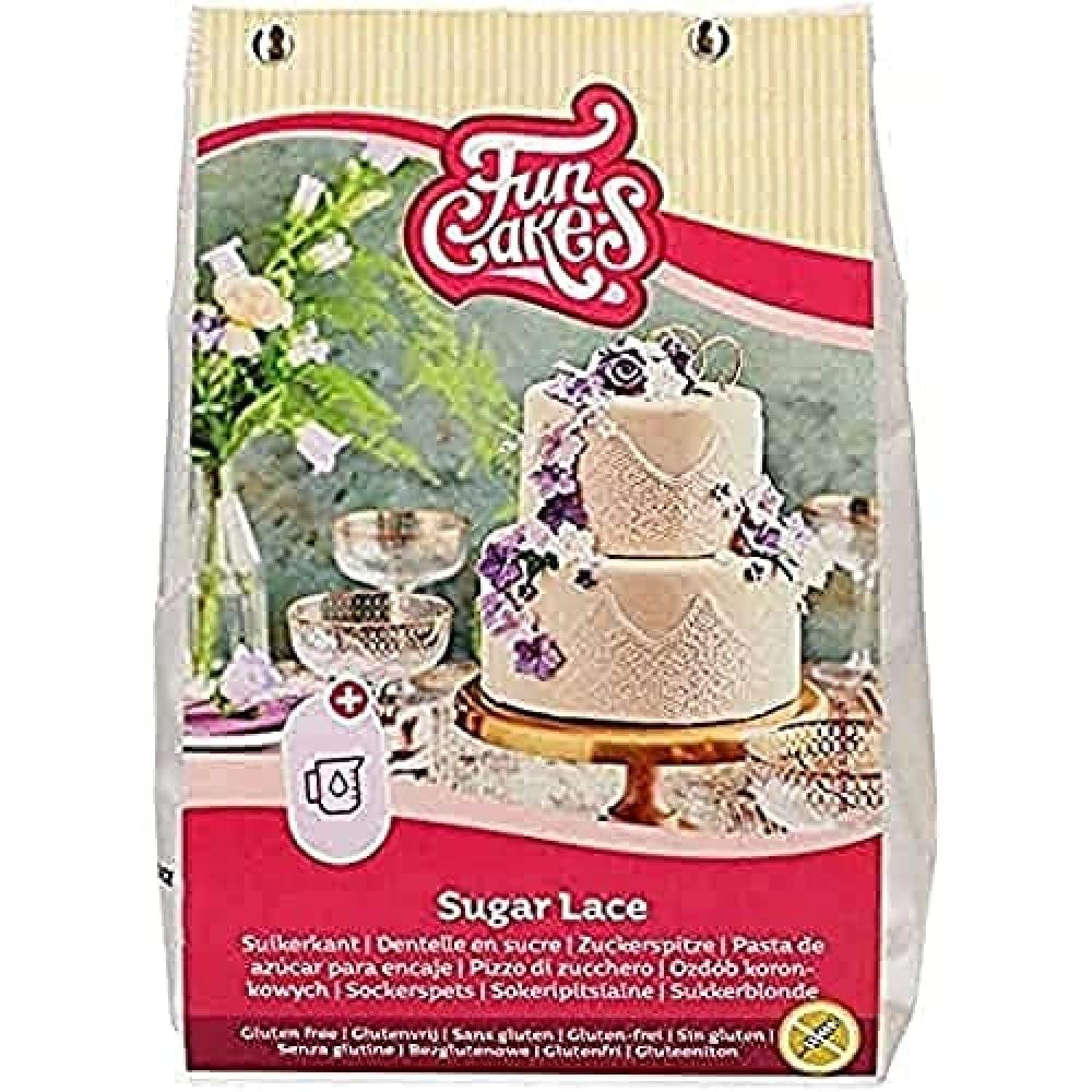Funcakes Mix Für Zuckerspitze - Weiß, Glutenfrei: Einfach Zu Berübenen, Instant-Mix Für Essbare Weiße Kuchenspitze, Köstlicher Toffee-Geschmack, Für Kuchendekoration, Halal-Zertifiziert, 400G Mix per pasticceria e cucina Naty Shop Default Title