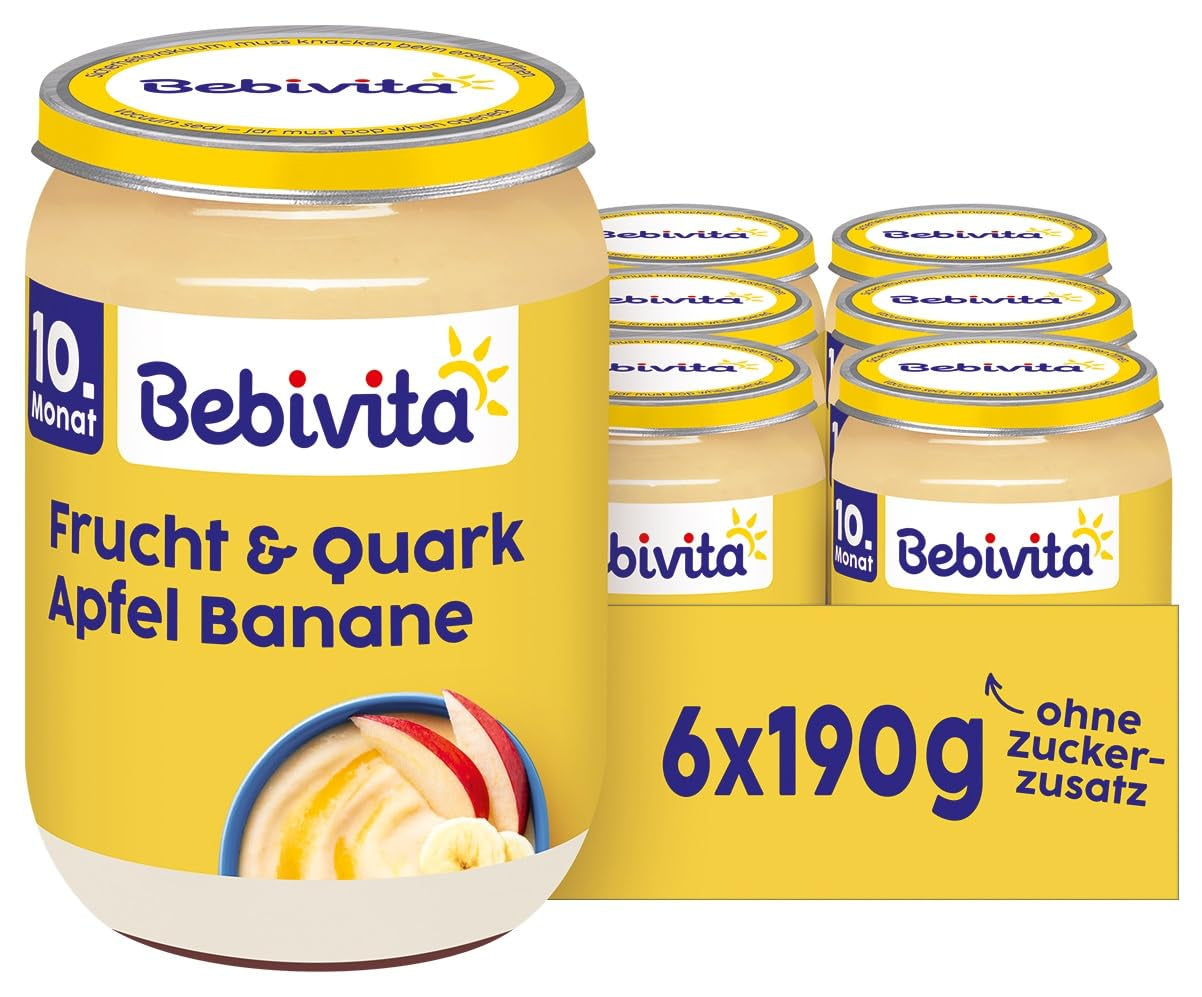 DUO Frutta e Yogurt/Quark Mela-Banana/Quark, confezione da 6 (6x190g)