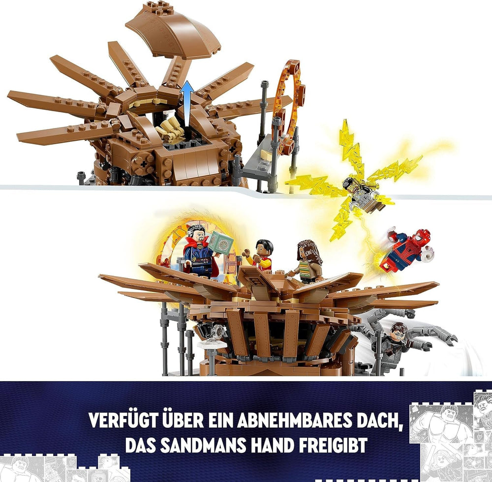 LEGO 76261 Marvel Spider-Man's Big Showdown, Spider-Man: No Way Home set con 3 minifigure Peter Parker più Green Goblin, Electro, Sandman, Ned, Doctor Strange e MJ, modello da collezione Set di costruzione Besuche den LEGO-Store