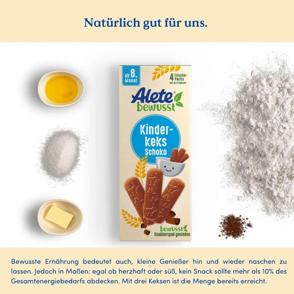 Alete consapevolmente Cioccolata con biscotti per bambini, dall'8° mese, Naty Shop Mamma e Bambino