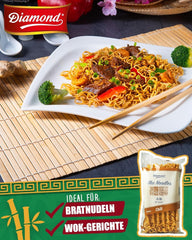 DIAMOND Mie Chili Noodles, tagliatelle di grano con peperoncino in polvere, senza uova, facili e veloci, vegetariane - 1 x 250 g