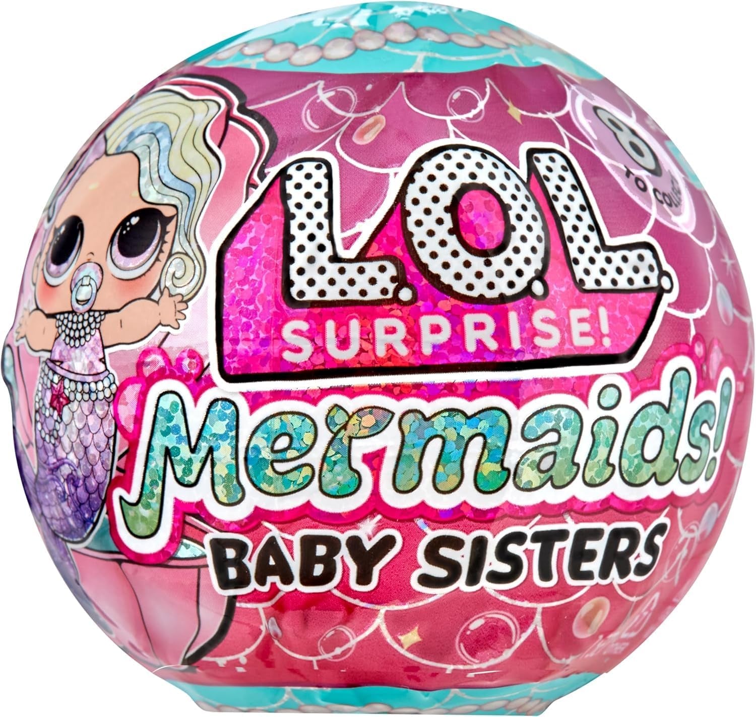L.O.L. Surpriză! Mermaids Baby Sisters - Cu cozi care își schimbă culoarea, Selecție surpriză, Conține 1 păpușă cu accesorii drăguțe, Colecționează toate cele 8 păpuși, Pentru copii cu vârsta de 4 ani și peste Papusi Naty Shop