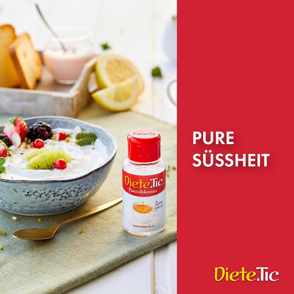 Dolcificante liquido senza calorie, formato spray 3 x 50 ml (1 goccia MAXI = 1 cucchiaino di zucchero), senza glutine, senza conservanti e senza aspartame, ideale per dolci, bevande e yogurt