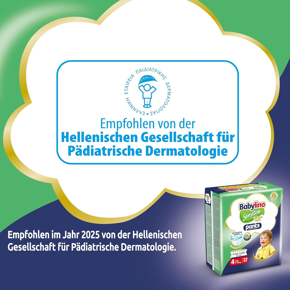 Pannolini Sensitive Cotton Soft, taglia 4, Pantaloni Maxi (7-13 kg), 22 pezzi