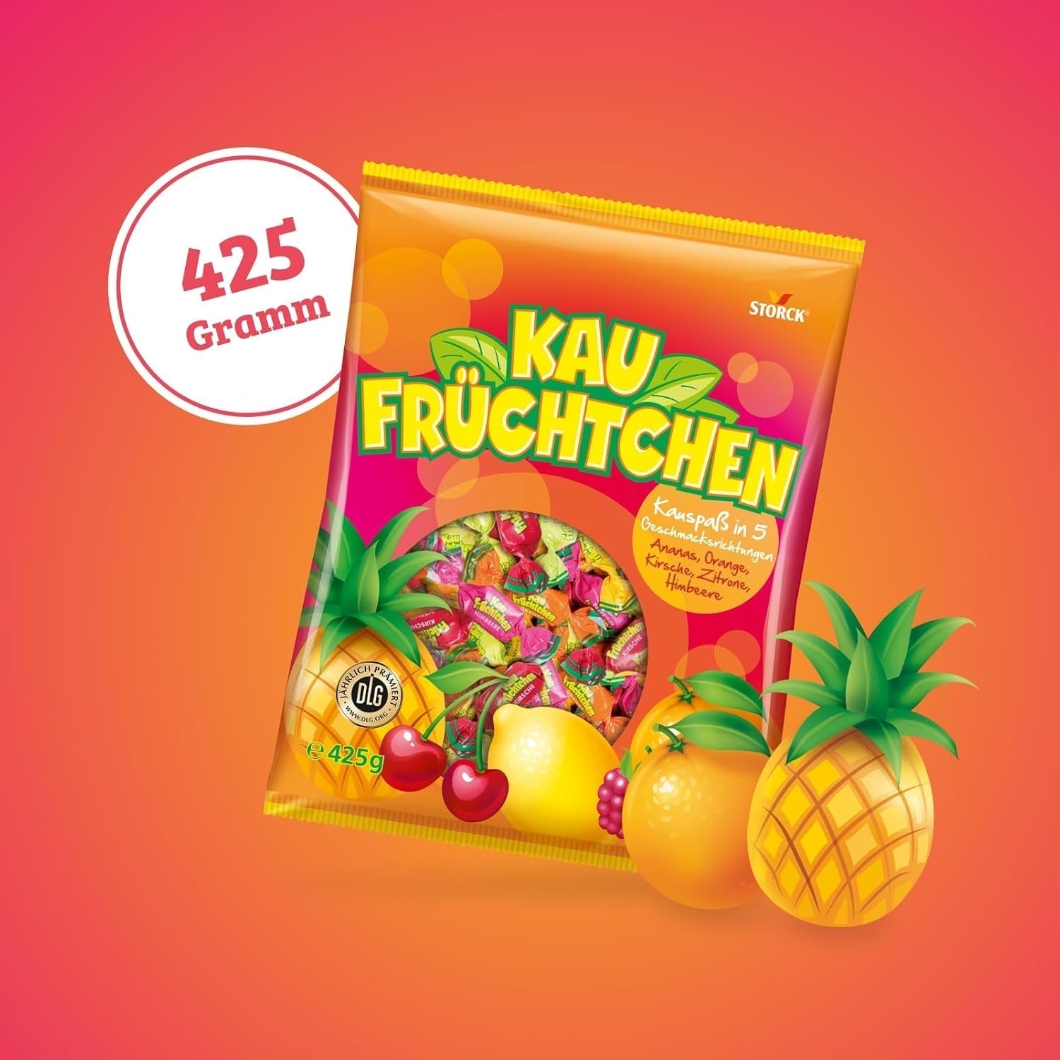 Kaufrüchtchen – 1 x 425G – caramele cu cinci arome de fructe Naty Shop