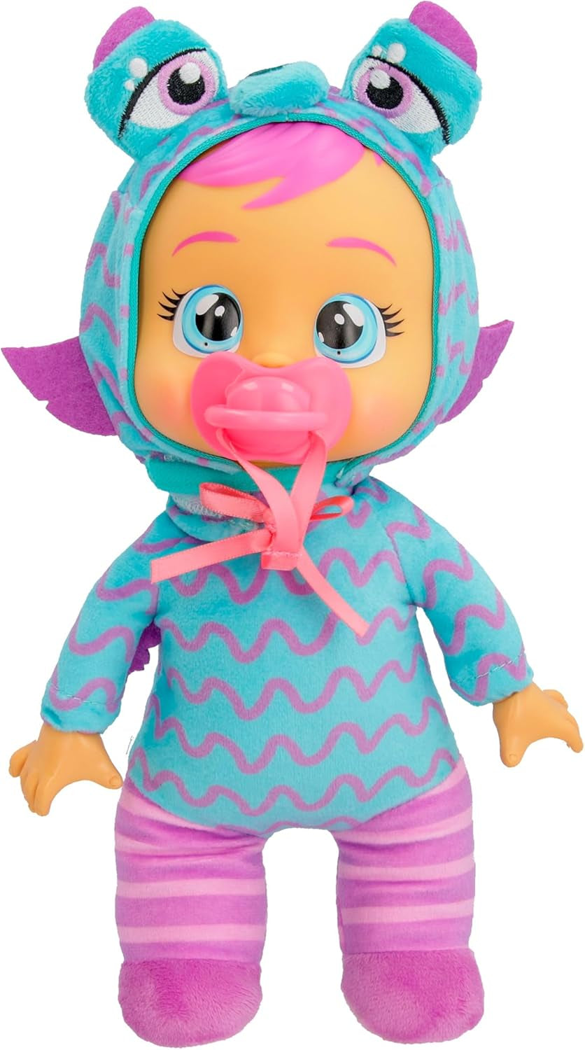 Cry Babies Tiny Cuddles Monster Momo, Plüsch-Baby-Puppe, Tiny Cuddles con pigiama personalizzato eines Monsters, das echte Tränen weint, Kinder ab 18+ Monaten