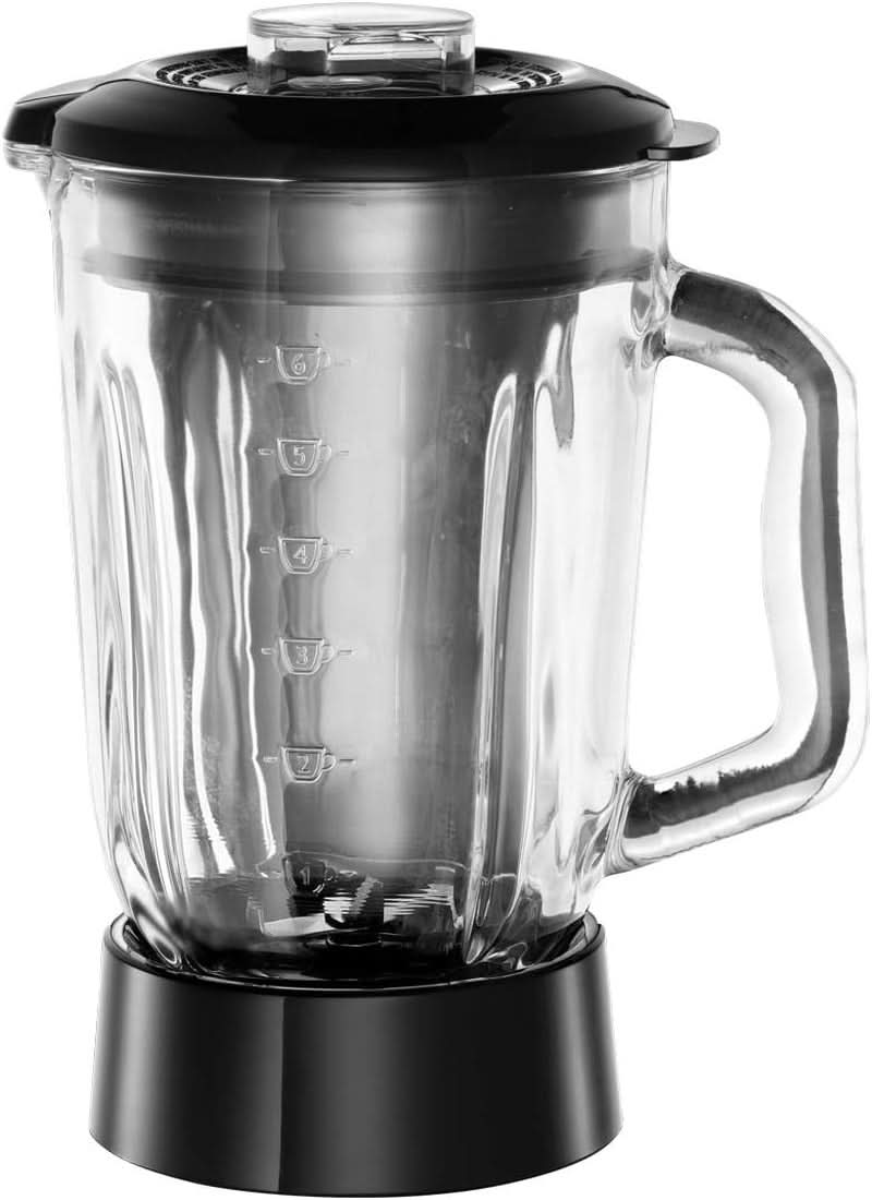 Russell Hobbs Robot da cucina [1.5L Glasbehälter] Matt Schwarz (Starker 0.9PS Motor, Impuls-/Ice-Crush-Funktion, Edelstahlmesser, Bpa-Frei Mixer, Elektrischer Zerkleinerer, Smoothie-Maker) 24722-56 Cucina Naty Shop