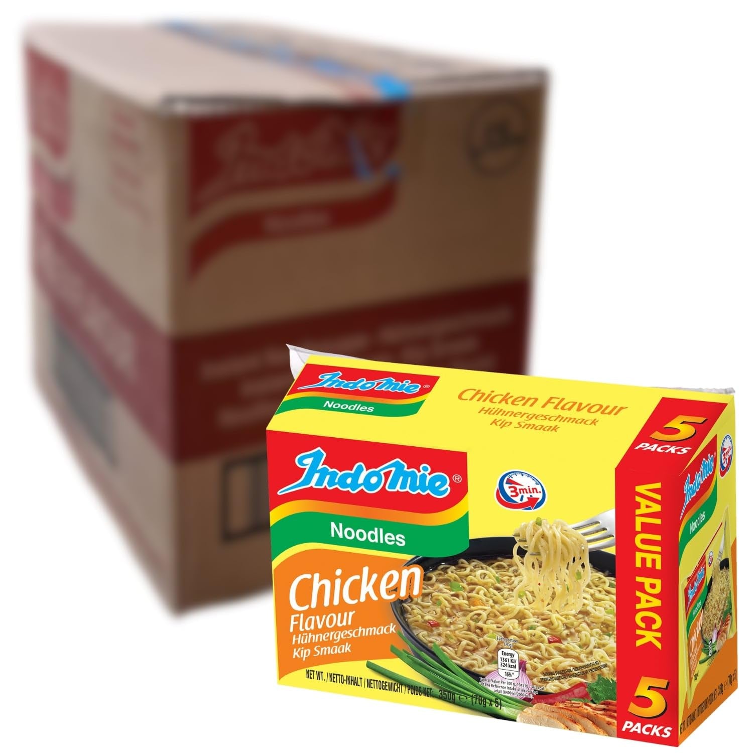 INDOMIE - Tagliatelle istantanee con gamberetti, confezione da 5 - (1 x 5 x 70 g)