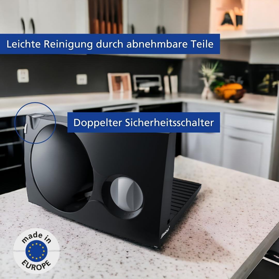 Affettatrice multifunzione Steba, spessore di taglio regolabile fino a 17 mm, protezione per le mani Affettatrici Rasnite e Naty Shop