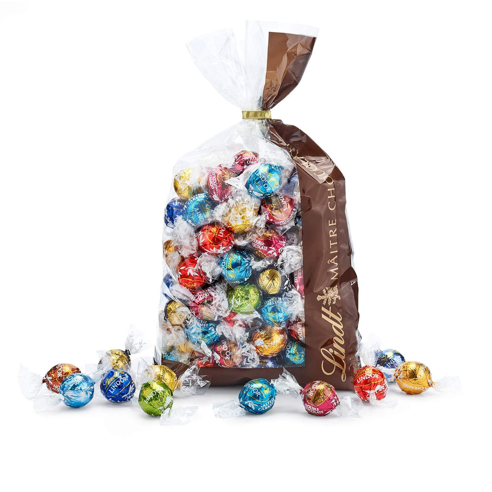 Preparato al cioccolato LINDOR | 1371 gr | ca. 109 palline: Mix classico per palline di cioccolato al latte e LINDOR | ca. 80 palline di cioccolato (al latte, bianco, fondente 60%, nocciola) | Confezione sfusa, 1 kg