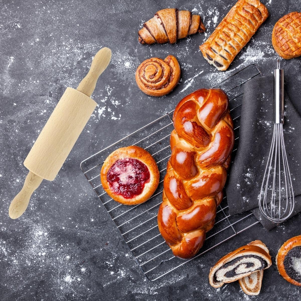 Fackelmann 521146 Nudelholz klein Holz Nudelholz Holz 23,5 x 4,5 cm marrone