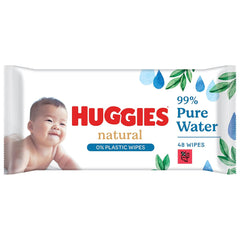 Salviette umidificate Huggies naturalmente biodegradabili per bambini sensibili, 8 x 48 salviette, confezione sfusa