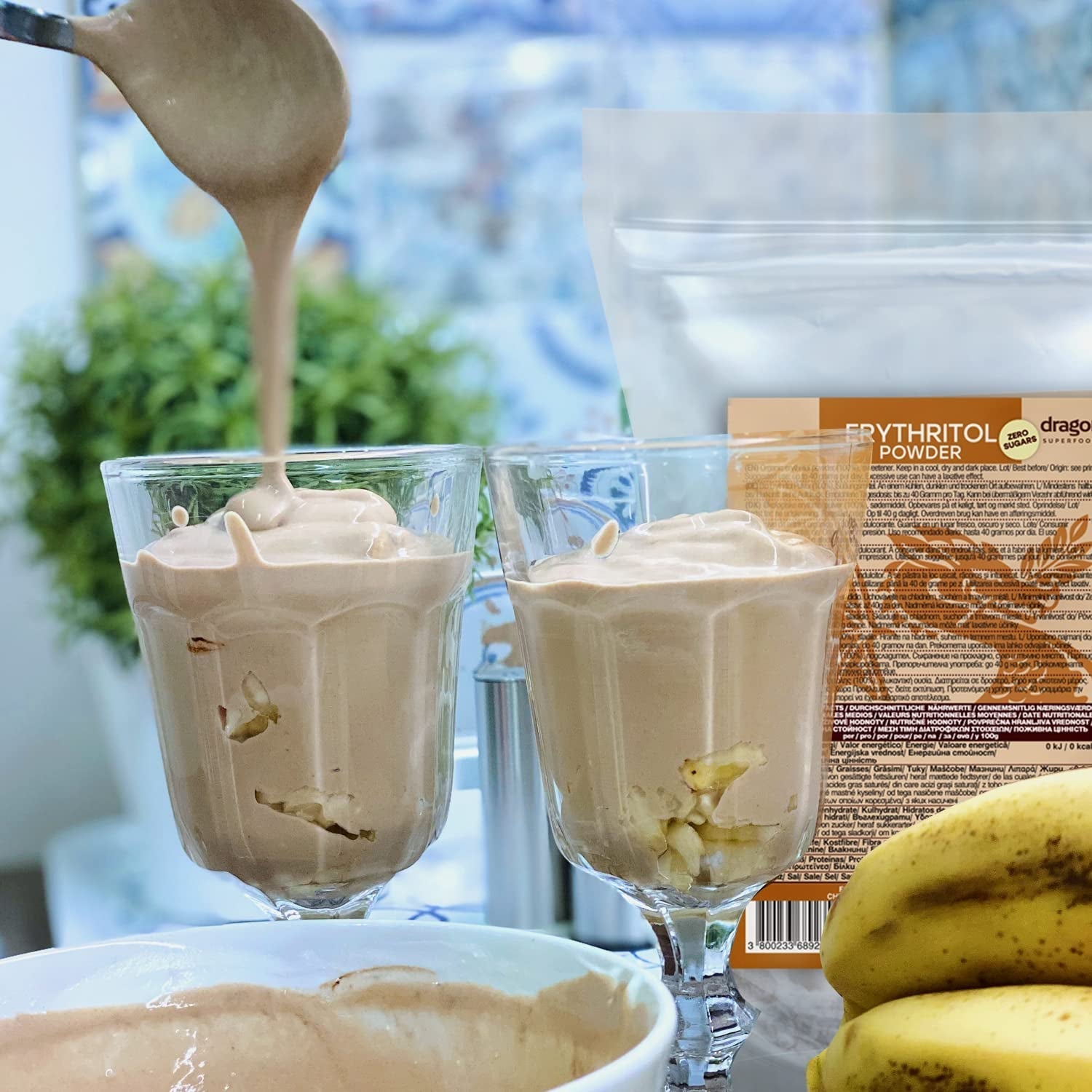 Bio Erythrit - Polvere, 100% Bio, Vegan, Null Kalorien-1Kg Dolcificanti Naty Shop