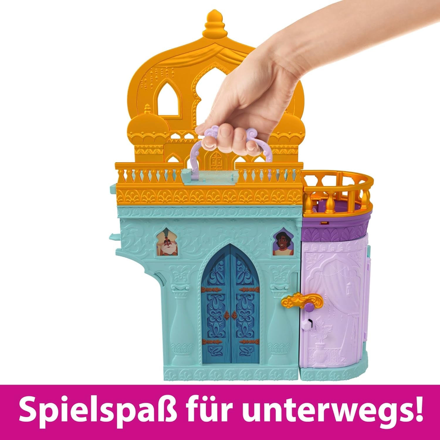 Mattel Disney Princess Toy, Jasmin's Stacking Castle Dollhouse Playset With Little Doll, 2 Friends And 7 Pieces, Inspired By The Disney Movie, Travel Toys And Gifts For Kids, HLW93 Papusi Naty Shop