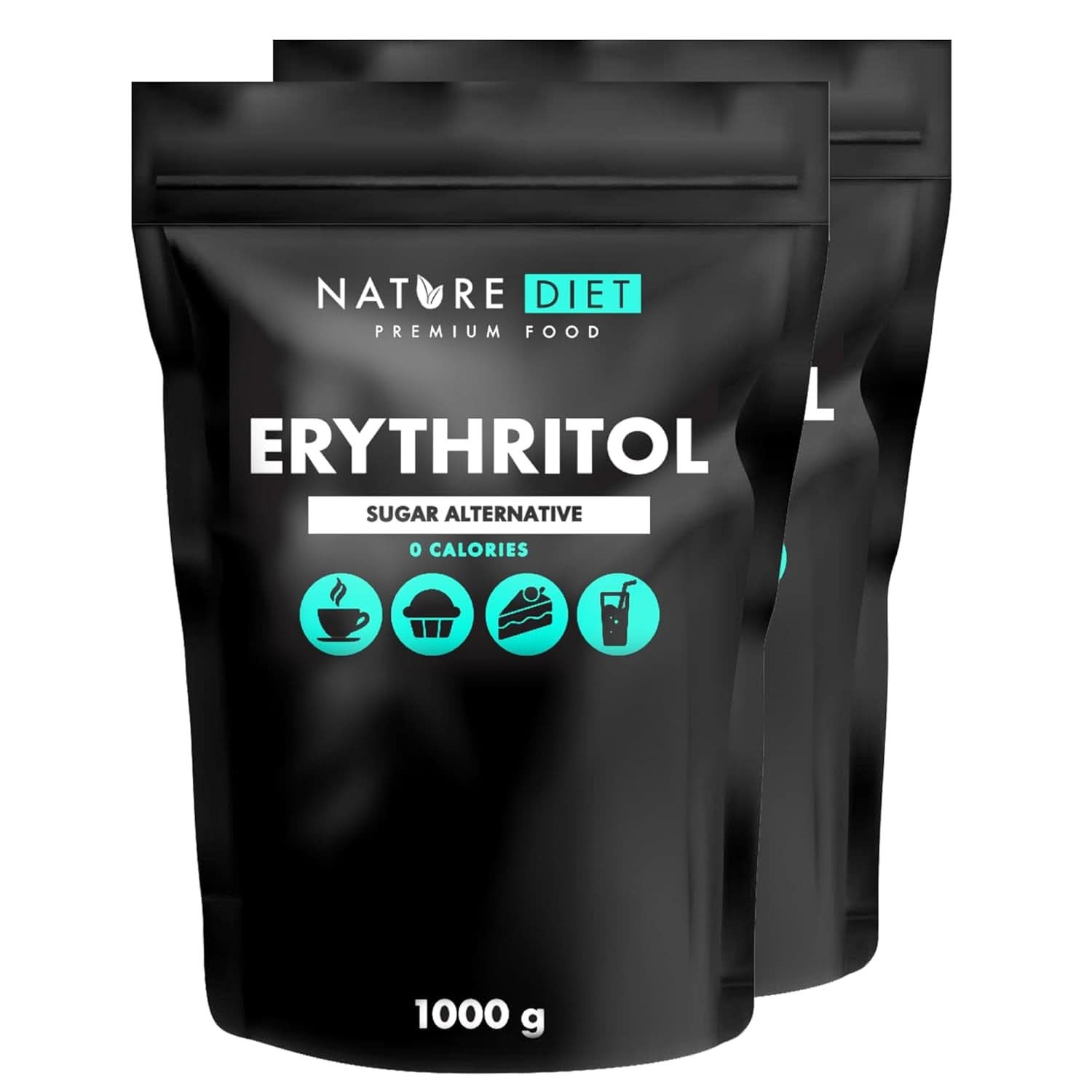 Nature Diet - Eritritol 2 X 1000 G | Îndulcitor natural | Zero calorii | Înlocuitor de zahăr Indulcitori Naty Shop 2 x 1 Kg
