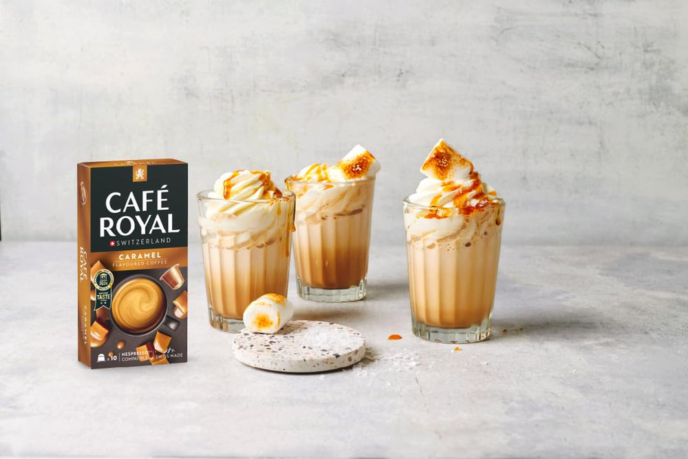 Café Royal Caramel Flavoured Kaffee – Nespresso®-kompatible Kaffeekapseln, cremig, helle Röstung, 100 % Arabica, Rainforest Alliance, 100 Kapseln
