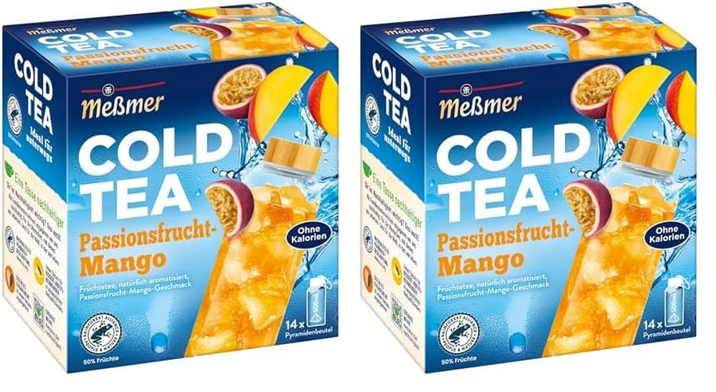 Meßmer Cold Tea Trinkpause Zmeură | Ceai de fructe, aromatizat natural, cu gust de zmeură | Ediție limitată | Pentru infuzie rece | 14 pliculețe piramidale