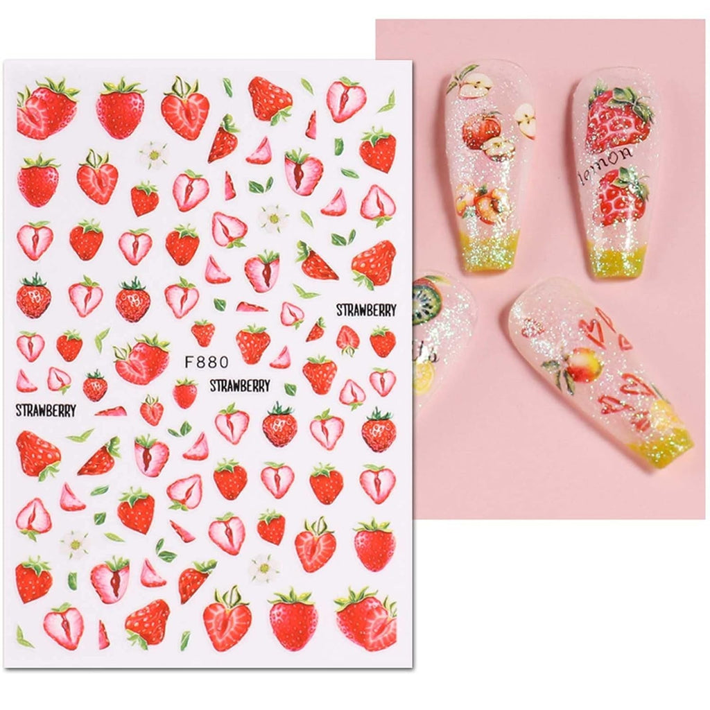 JMEOWIO Nagelsticker Sommer Frucht 9 Blatt Nail Art Sticker Selbstklebend Nagelaufkleber Zitronen Dekoration Nageldesign Zubehör