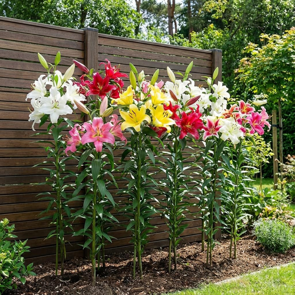 Bulbi di giglio gigante Collezione Hardy Tree - Bulbi di fiori resistenti - Confezione da 15 in 5 varietà e colori - Holland Mix per piantare giardino (non semi, non artificiali)